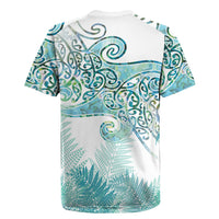 Aotearoa Maori Koru Curves Rugby Jersey Mossy Paua Shell