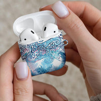 Aotearoa Maori Koru Curves AirPods Case Aqua Paua Shell