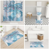 Aotearoa Maori Koru Curves Bathroom Set Aqua Paua Shell