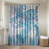 Aotearoa Maori Koru Curves Bathroom Set Aqua Paua Shell