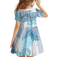 Aotearoa Maori Koru Curves Family Matching Off Shoulder Maxi Dress and Hawaiian Shirt Aqua Paua Shell