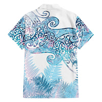 Aotearoa Maori Koru Curves Family Matching Summer Maxi Dress and Hawaiian Shirt Aqua Paua Shell