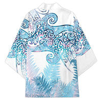 Aotearoa Maori Koru Curves Kimono Aqua Paua Shell