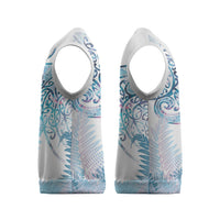 Aotearoa Maori Koru Curves Christmas Knitted V-Neck Vest Aqua Paua Shell LT7 - Polynesian Pride