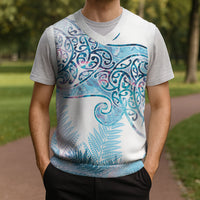 Aotearoa Maori Koru Curves Christmas Knitted V-Neck Vest Aqua Paua Shell LT7 - Polynesian Pride
