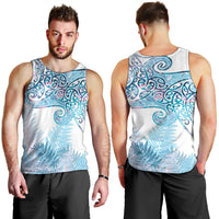 Aotearoa Maori Koru Curves Men Tank Top Aqua Paua Shell