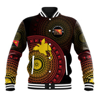 Papua New Guinea Independence Personalized Baseball Jacket Tapa Circle