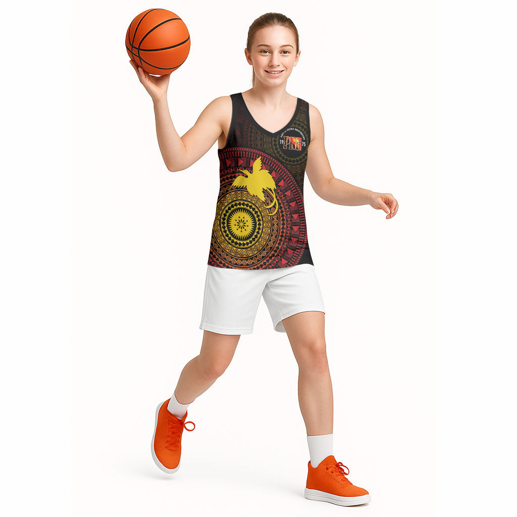 Papua New Guinea Independence Personalized Basketball Jersey Tapa Circle