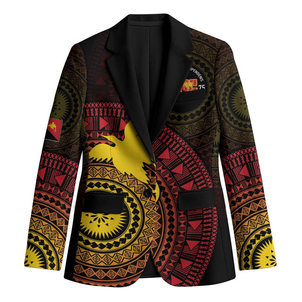 Papua New Guinea Independence Personalized Blazer Tapa Circle LT7 Unisex Black - Polynesian Pride