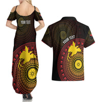 Papua New Guinea Independence Personalized Couples Matching Summer Maxi Dress and Hawaiian Shirt Tapa Circle