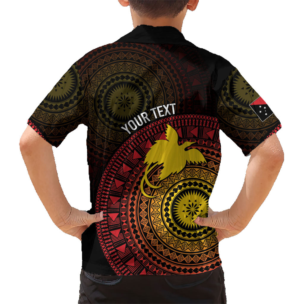 Papua New Guinea Independence Personalized Family Matching Off Shoulder Maxi Dress and Hawaiian Shirt Tapa Circle