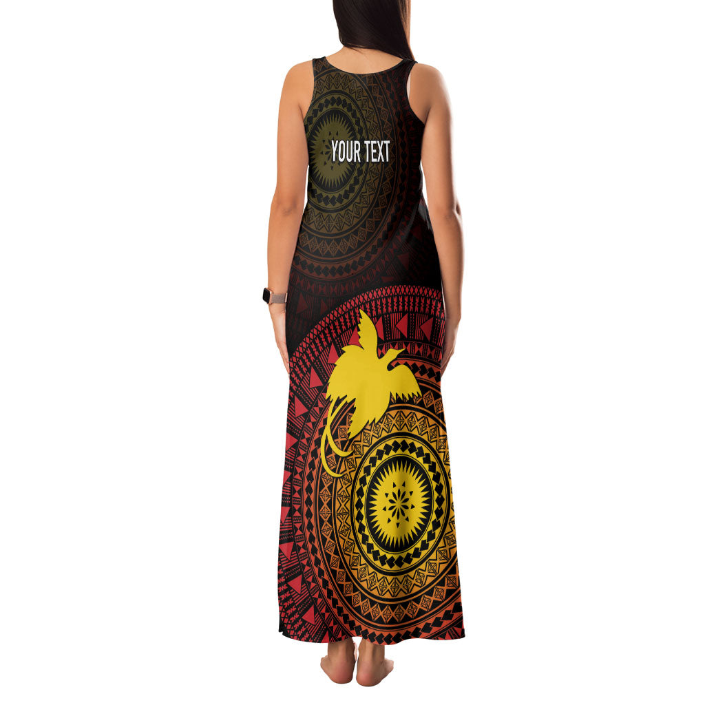 Papua New Guinea Independence Personalized Family Matching Tank Maxi Dress and Hawaiian Shirt Tapa Circle