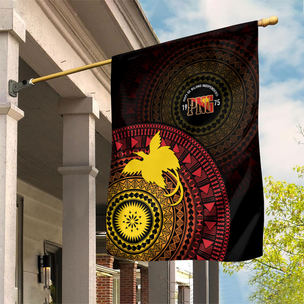 Papua New Guinea Independence Garden Flag Tapa Circle LT7 House Flag Black - Polynesian Pride
