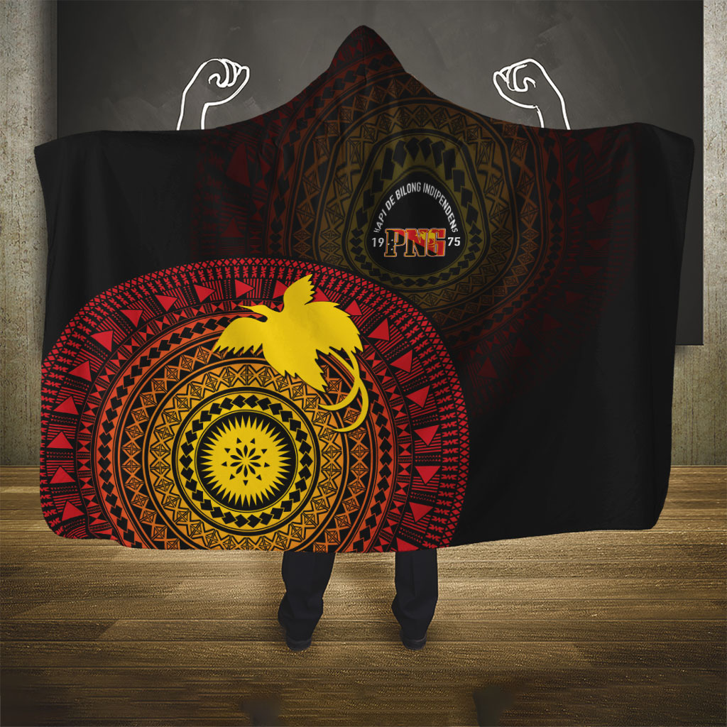 Papua New Guinea Independence Hooded Blanket Tapa Circle