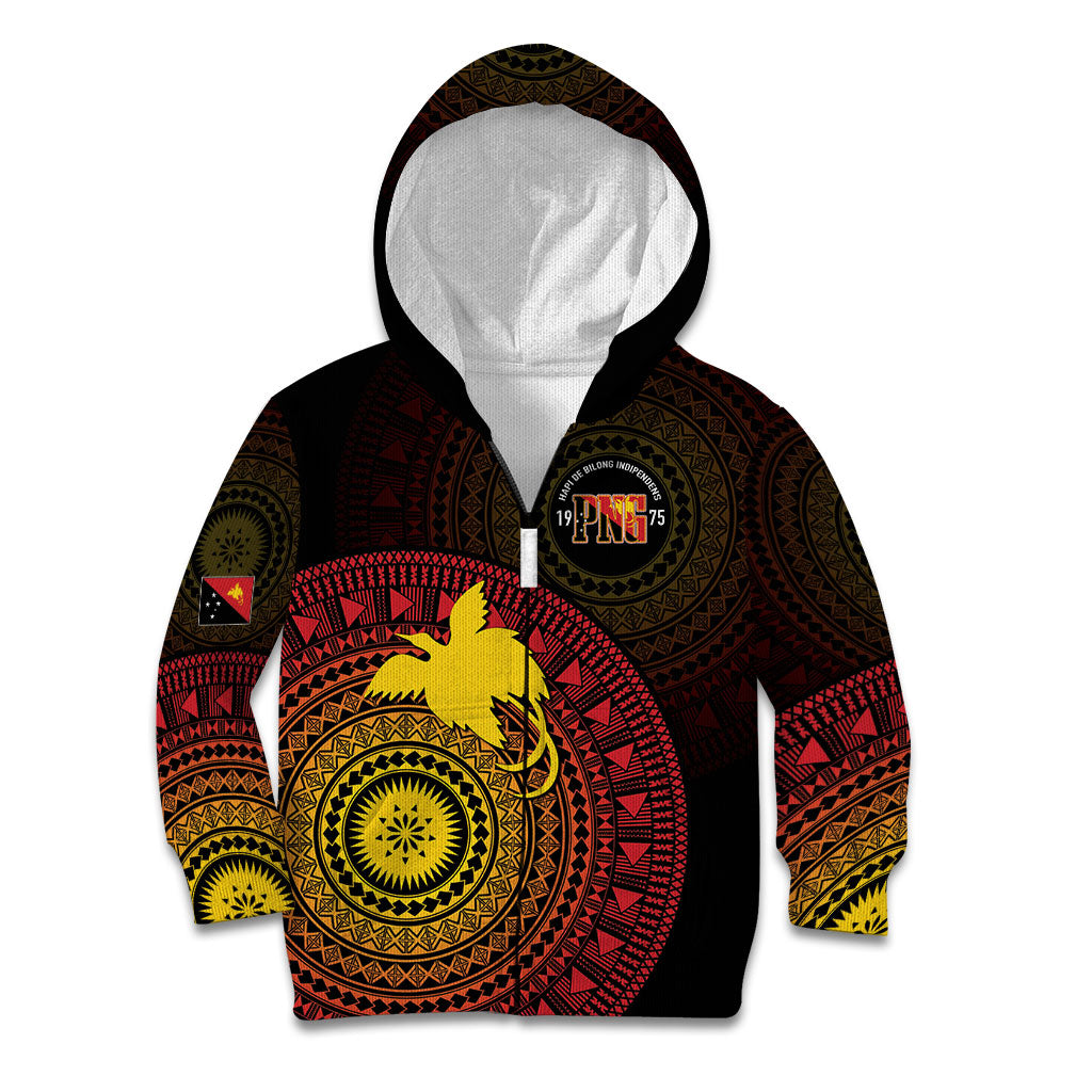 Papua New Guinea Independence Personalized Kid Hoodie Tapa Circle
