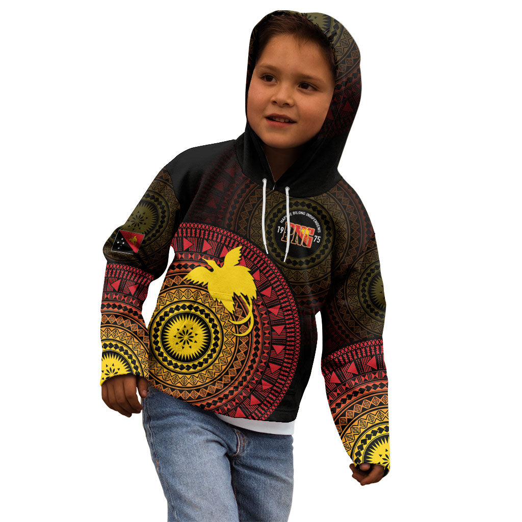 Papua New Guinea Independence Personalized Kid Hoodie Tapa Circle