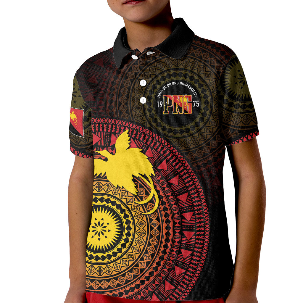 Papua New Guinea Independence Personalized Kid Polo Shirt Tapa Circle