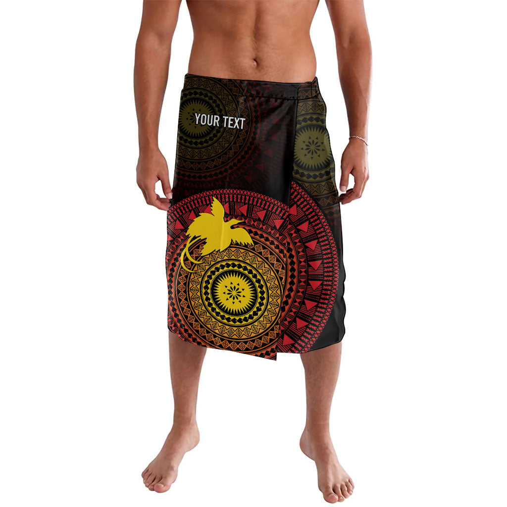 Papua New Guinea Independence Personalized Lavalava Tapa Circle LT7 Black - Polynesian Pride