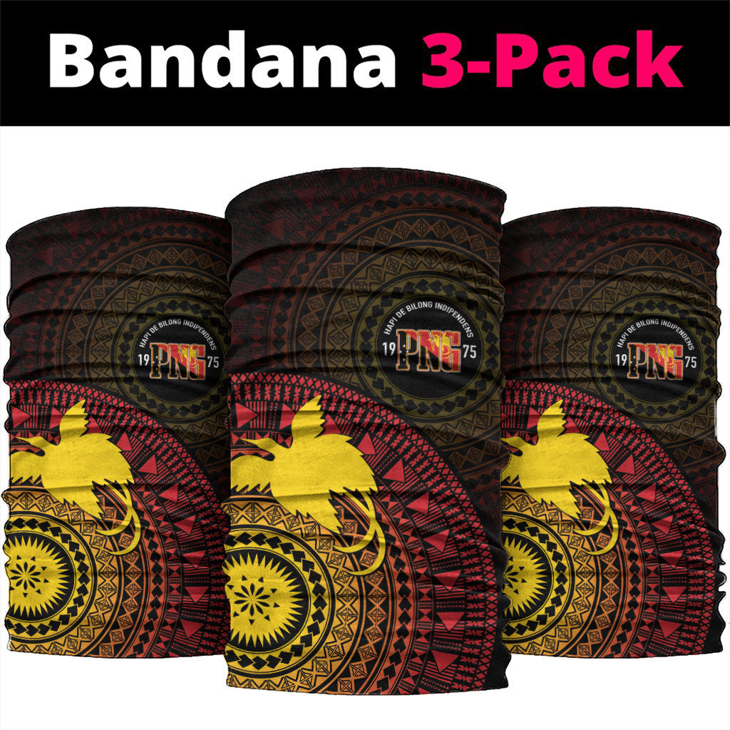Papua New Guinea Independence Neck Gaiter Tapa Circle LT7 package One Size: 25*50cm Black - Polynesian Pride
