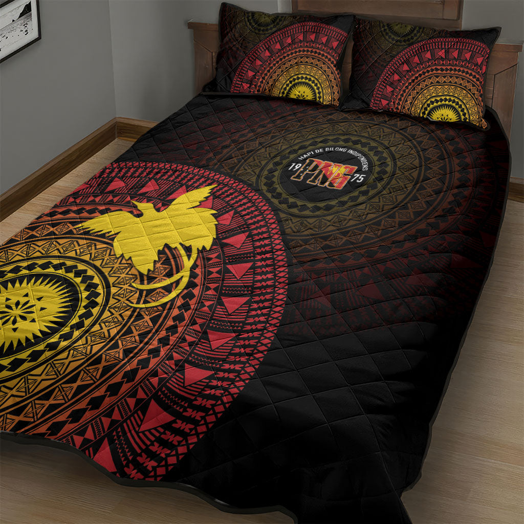 Papua New Guinea Independence Quilt Bed Set Tapa Circle