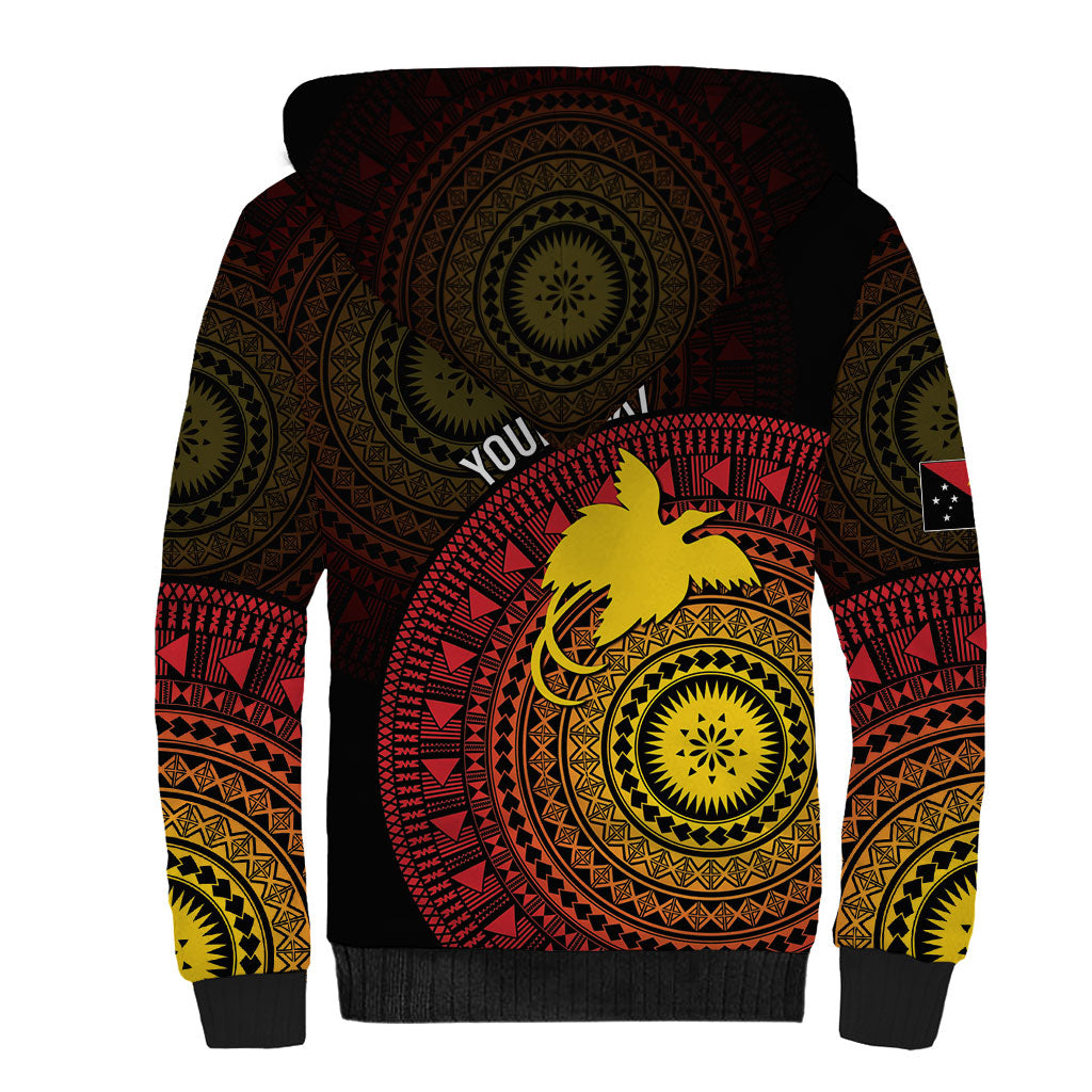 Papua New Guinea Independence Personalized Sherpa Hoodie Tapa Circle