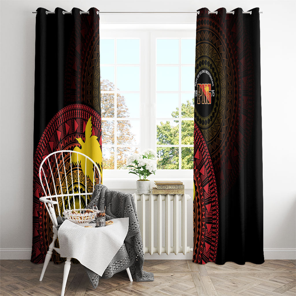 Papua New Guinea Independence Window Curtain Tapa Circle