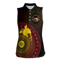 Papua New Guinea Independence Personalized Women Sleeveless Polo Shirt Tapa Circle