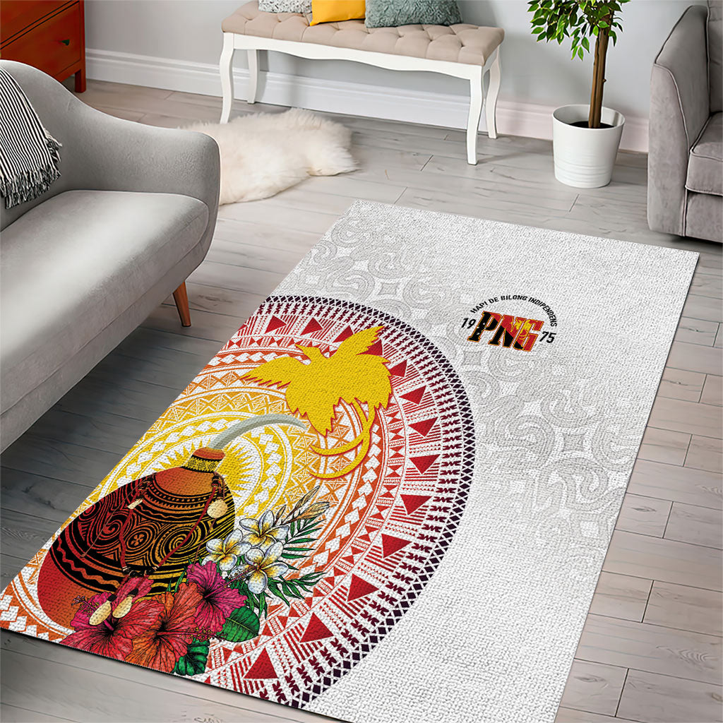 Hapi De Bilong Indipendens Papua New Guinea Area Rug PNG Lime Pot