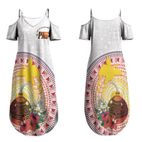 Hapi De Bilong Indipendens Papua New Guinea Couples Matching Summer Maxi Dress and Hawaiian Shirt PNG Lime Pot LT7 - Polynesian Pride