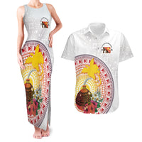 Hapi De Bilong Indipendens Papua New Guinea Couples Matching Tank Maxi Dress and Hawaiian Shirt PNG Lime Pot