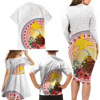 Hapi De Bilong Indipendens Papua New Guinea Family Matching Long Sleeve Bodycon Dress and Hawaiian Shirt PNG Lime Pot LT7 - Polynesian Pride