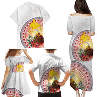 Hapi De Bilong Indipendens Papua New Guinea Family Matching Puletasi and Hawaiian Shirt PNG Lime Pot LT7 - Polynesian Pride