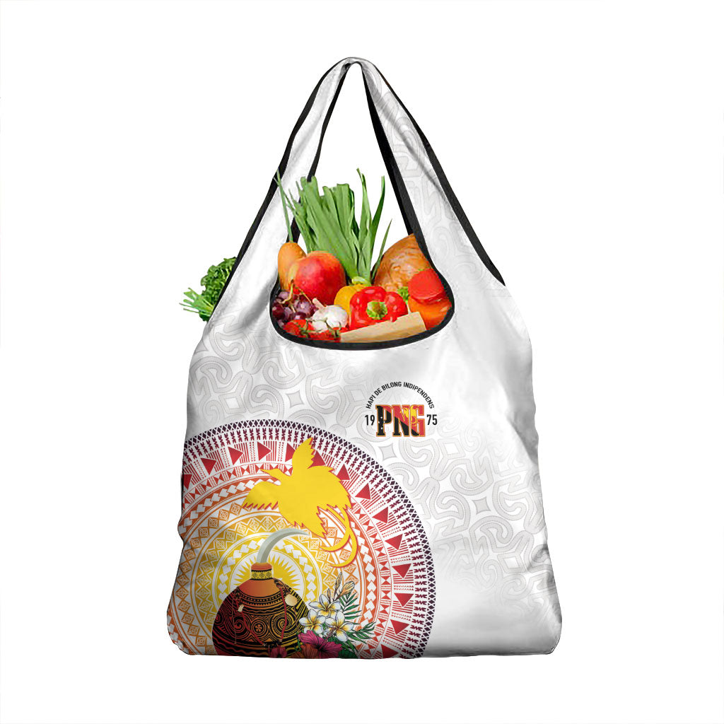Hapi De Bilong Indipendens Papua New Guinea Grocery Bag PNG Lime Pot LT7 1-pack One Size White - Polynesian Pride