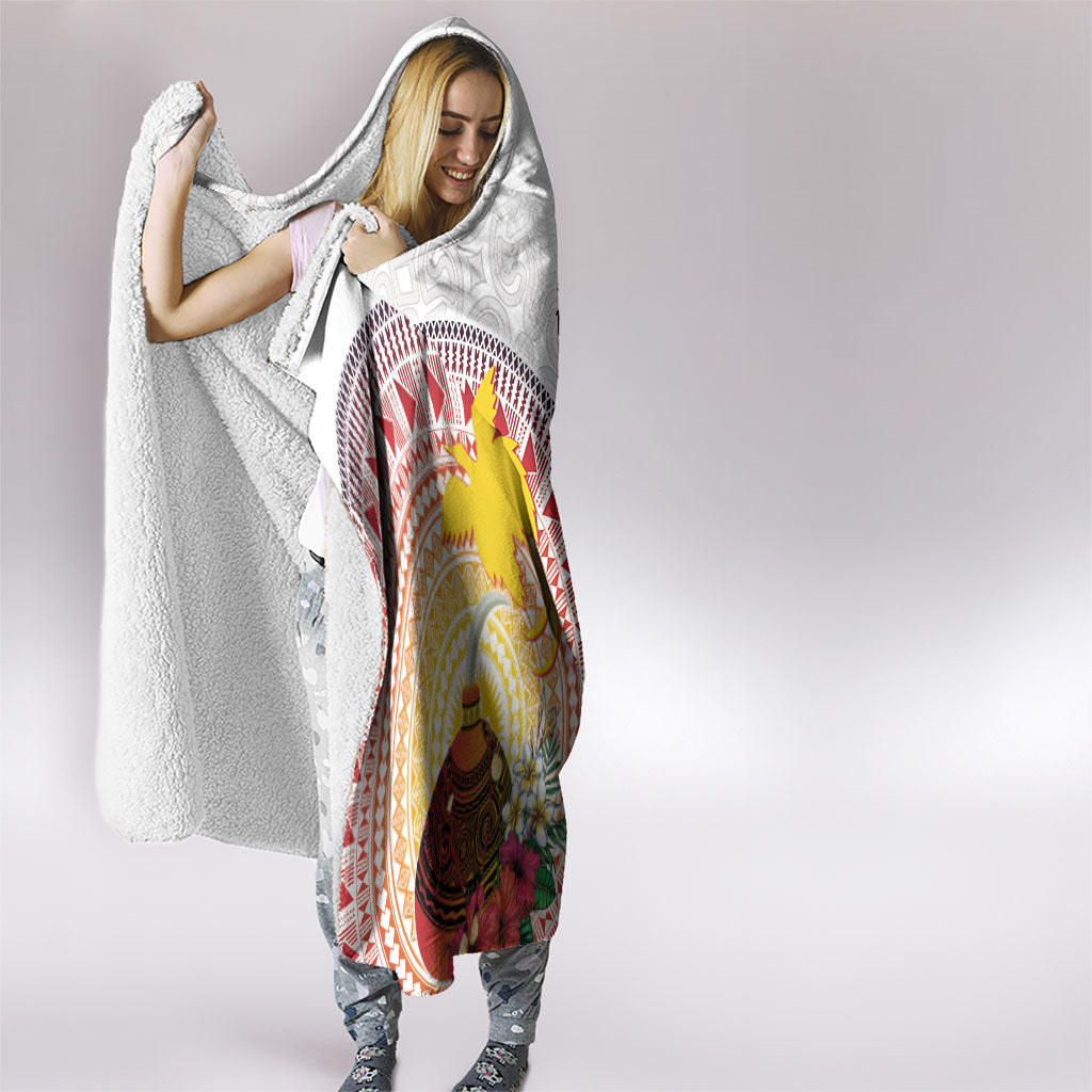 Hapi De Bilong Indipendens Papua New Guinea Hooded Blanket PNG Lime Pot