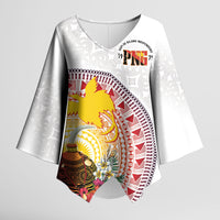 Hapi De Bilong Indipendens Papua New Guinea Kimono Sleeve Blouse PNG Lime Pot