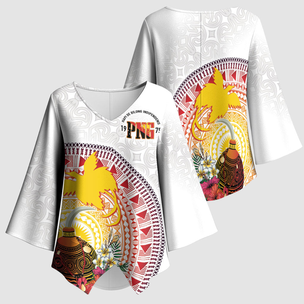 Hapi De Bilong Indipendens Papua New Guinea Kimono Sleeve Blouse PNG Lime Pot