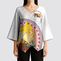 Hapi De Bilong Indipendens Papua New Guinea Kimono Sleeve Blouse PNG Lime Pot