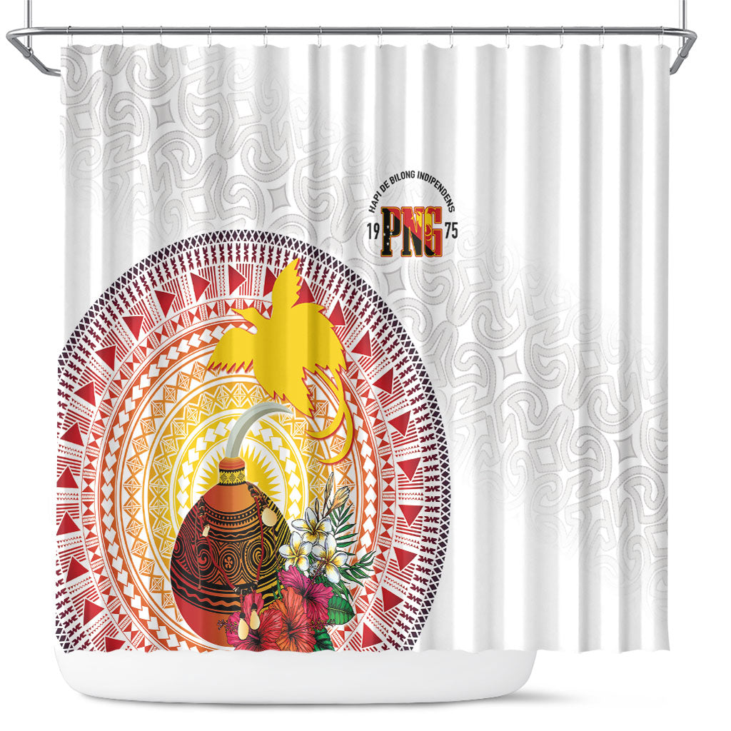Hapi De Bilong Indipendens Papua New Guinea Shower Curtain PNG Lime Pot