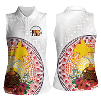 Hapi De Bilong Indipendens Papua New Guinea Women Sleeveless Polo Shirt PNG Lime Pot LT7 - Polynesian Pride