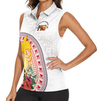 Hapi De Bilong Indipendens Papua New Guinea Women Sleeveless Polo Shirt PNG Lime Pot LT7 - Polynesian Pride
