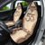 Bula Fiji Day 55th Anniversary Masi Tapa Car Seat Cover Emerald Jubilee - Beige - Polynesian Pride