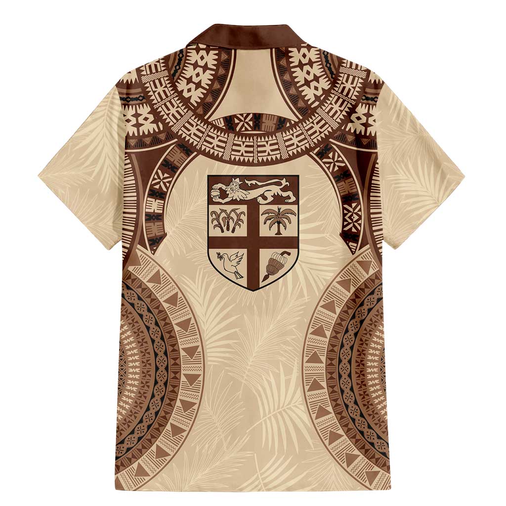 Bula Fiji Day 55th Anniversary Masi Tapa Family Matching Mermaid Dress and Hawaiian Shirt Emerald Jubilee - Beige - Polynesian Pride