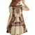 Bula Fiji Day 55th Anniversary Masi Tapa Family Matching Off Shoulder Short Dress and Hawaiian Shirt Emerald Jubilee - Beige - Polynesian Pride