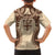 Bula Fiji Day 55th Anniversary Masi Tapa Family Matching Short Sleeve Bodycon Dress and Hawaiian Shirt Emerald Jubilee - Beige - Polynesian Pride