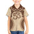 Bula Fiji Day 55th Anniversary Masi Tapa Family Matching Short Sleeve Bodycon Dress and Hawaiian Shirt Emerald Jubilee - Beige - Polynesian Pride