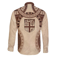 Bula Fiji Day 55th Anniversary Masi Tapa Family Matching Summer Maxi Dress and Hawaiian Shirt Emerald Jubilee - Beige - Polynesian Pride