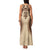 Bula Fiji Day 55th Anniversary Masi Tapa Family Matching Tank Maxi Dress and Hawaiian Shirt Emerald Jubilee - Beige - Polynesian Pride