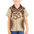Bula Fiji Day 55th Anniversary Masi Tapa Family Matching Tank Maxi Dress and Hawaiian Shirt Emerald Jubilee - Beige - Polynesian Pride