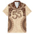 Bula Fiji Day 55th Anniversary Masi Tapa Hawaiian Shirt Emerald Jubilee - Beige - Polynesian Pride