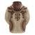 Bula Fiji Day 55th Anniversary Masi Tapa Hoodie Emerald Jubilee - Beige - Polynesian Pride